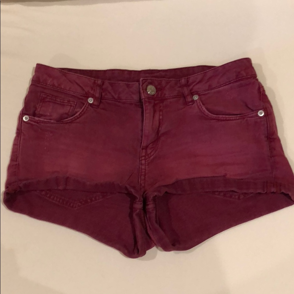 Red Jean Shorts